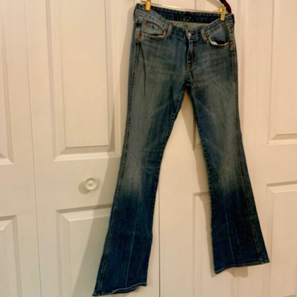 7 For All Mankind Sequined A Pocket Wide Leg Jeans Size 29 - Picture 5 of 12